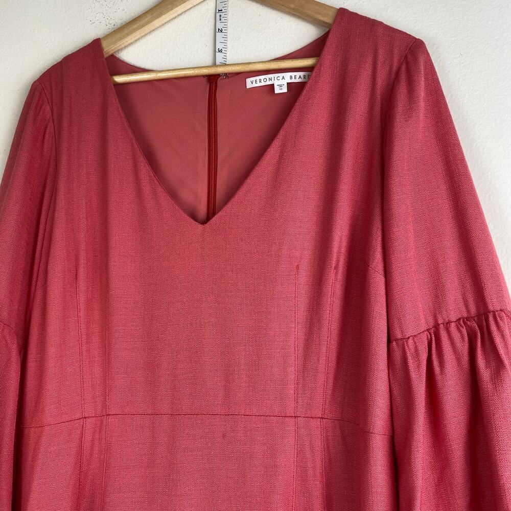 Veronica Beard Amalita Coral Pink Sheath Midi Dress Size 10 - Picture 8 of 15